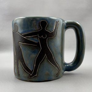 Vintage SIGNED Mara Mexico Pottery Coffee Mug Cup Women Of Dance